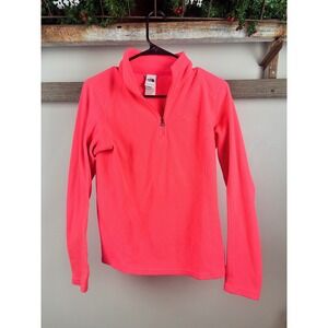 The North Face Fleece Pullover Jacket Pink Women's Small 1/4 Zip Long Sleeve